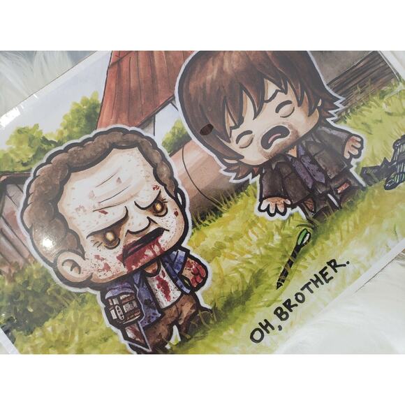Loot Crate Walking Dead Zombie Picture Print Daryl Dixon Toy Decor mancave gift - Picture 4 of 5